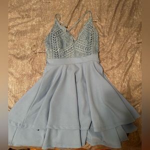 Blue Fit & Flare Dress